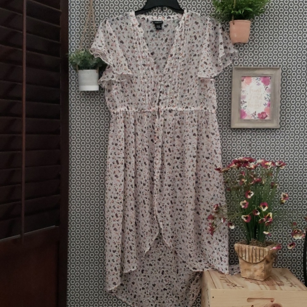 Floral high low blouse